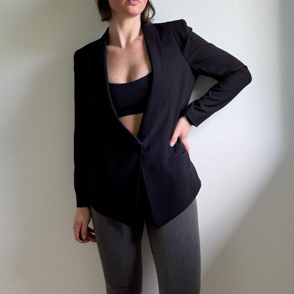 Trouve Sleek Black Blazer Jacket size XS - Picture 2 of 15